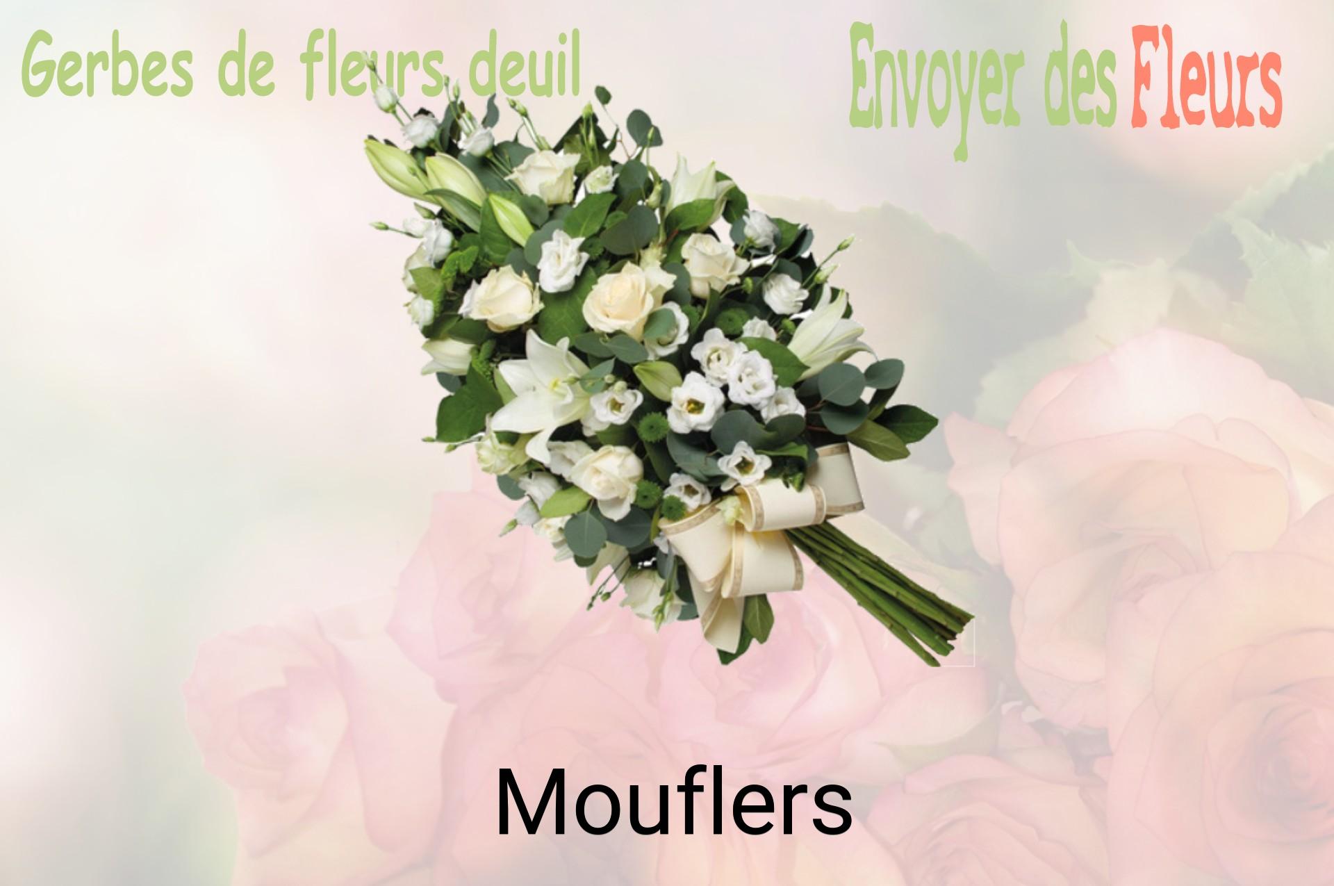 Gerbe de fleurs de deuil livrée à Mouflers
